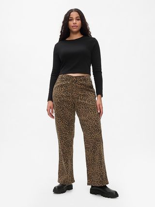 Mid Rise '90s Loose Cheetah Cargo Jeans