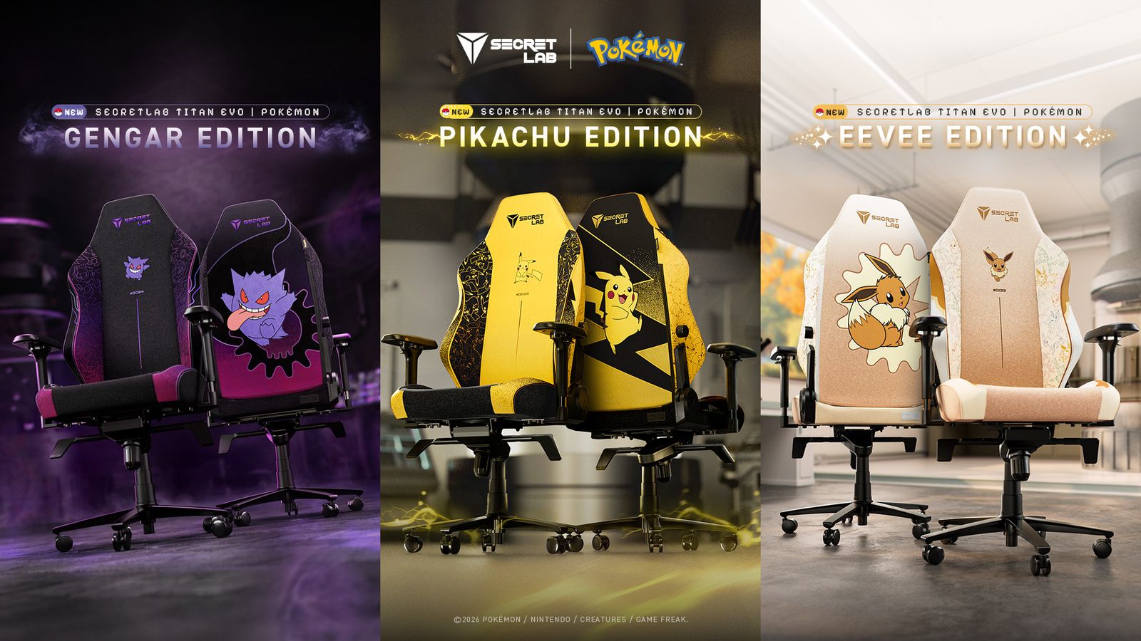 Secretlab X Pok&amp;eacute;mon chairs Titan EVO