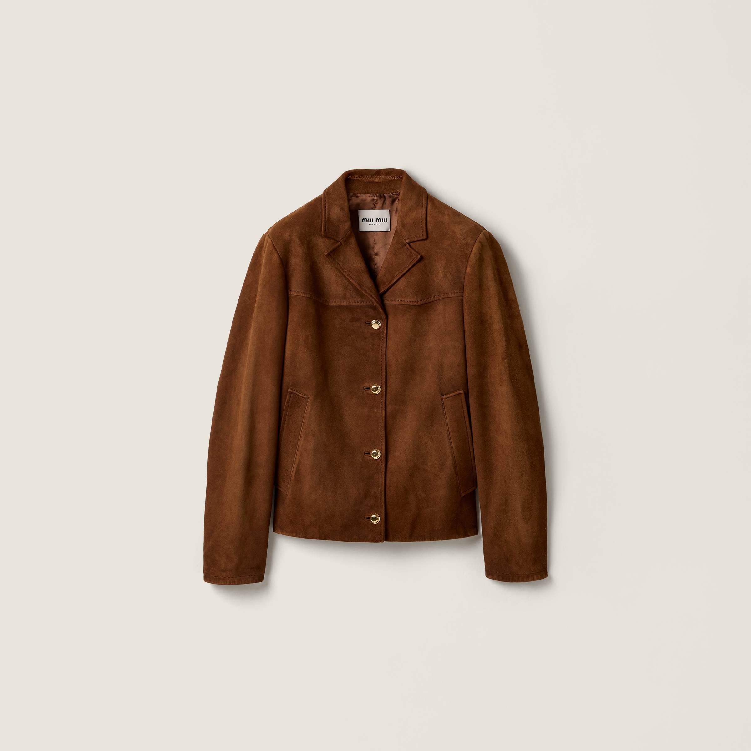 Waxed Suede Leather Blouse Jacket