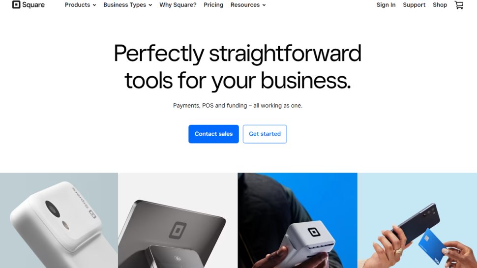 Website screenshot of Square (February, 2026)