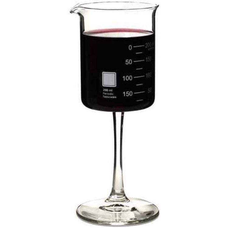 Copa de vino de vaso de vajilla periódica