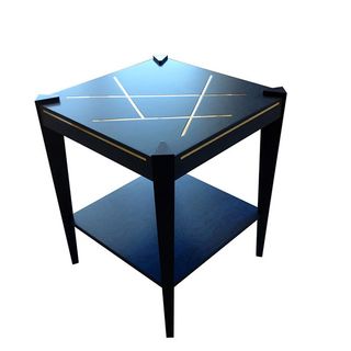 blue with black coloured side table