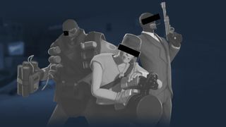 Team Fortress 2 Classic Steam page art - greyscale and redacted