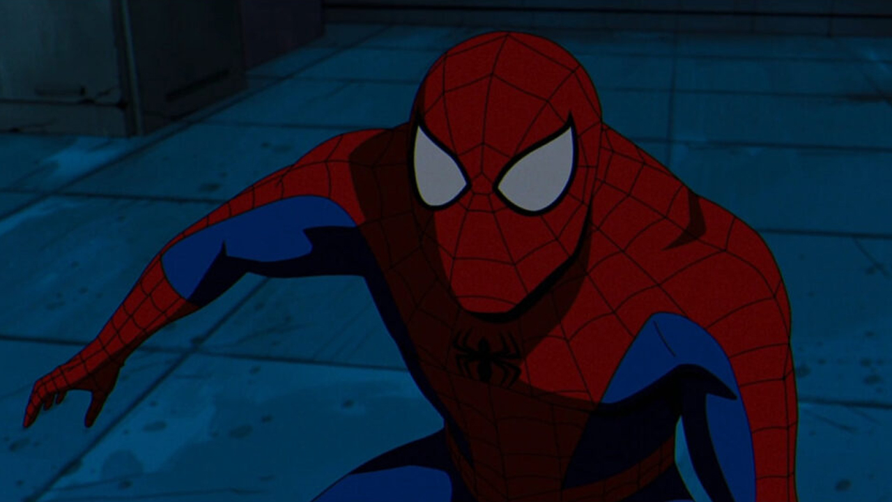 A screenshot of Spider-Man posing in X-Men 97 episode 8