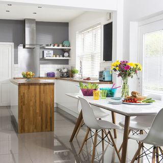 kitchen with dining chairs