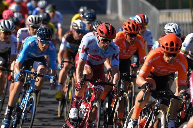 Katusha-Alpecin's Nathan Haas racing at the 2019 Down Under Classic