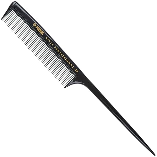 Kent Spc82 Fine Tooth Salon-Style Dressing Comb - Professional Barber Haircut Comb for Styling and Teasing - Quality Barber Supplies - Saw-Cut Handmade in England