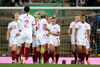 England's Georgia Stanway celebrates scoring her side's fourth goal against Northern Ireland
