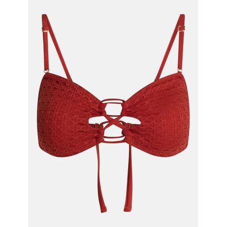 Hot Girl Summer by Megan Thee Stallion Women's and Women's Plus Summer Stallion Kini Crochet Bandeau Bikini Top, Sizes Xs-3x