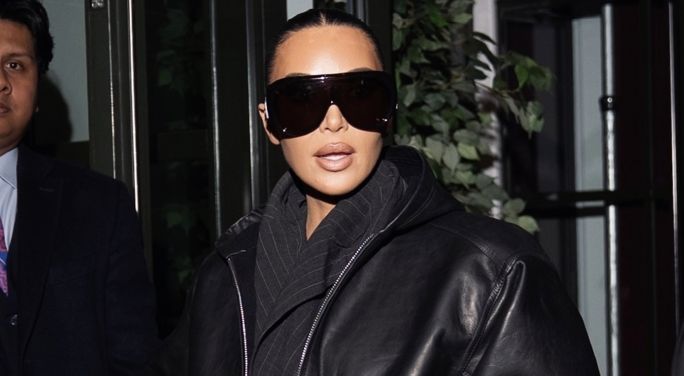 Reality star turned TV actress Kim Kardashian keeps things low key while leaving the Whitby Hotel after a busy day of promoting her new series 'All's Fair.'