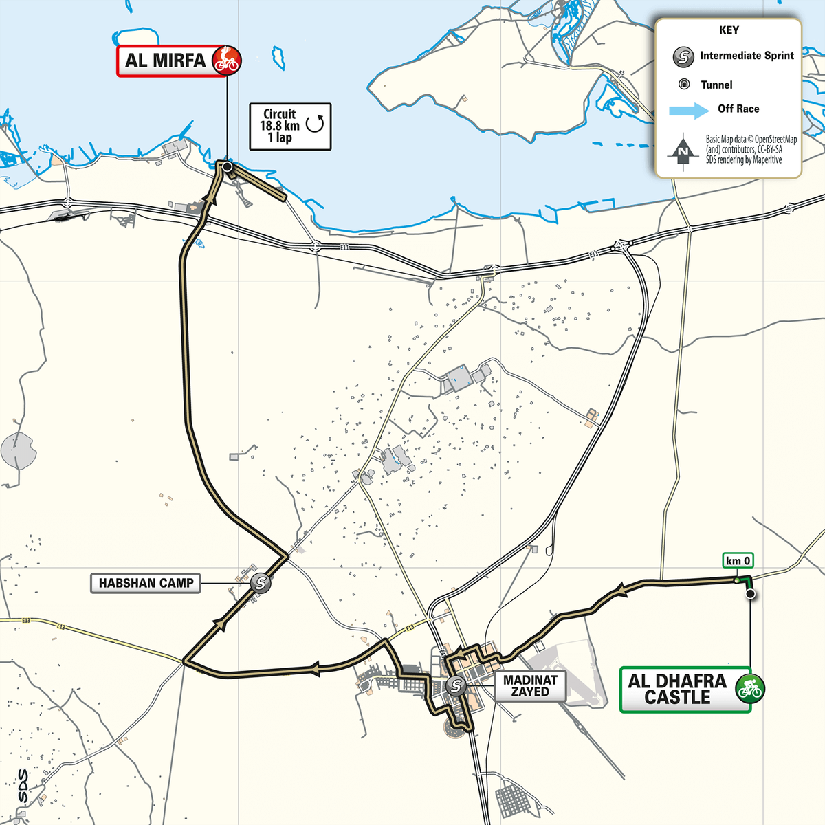 Map Stage 1 UAE Tour 2023