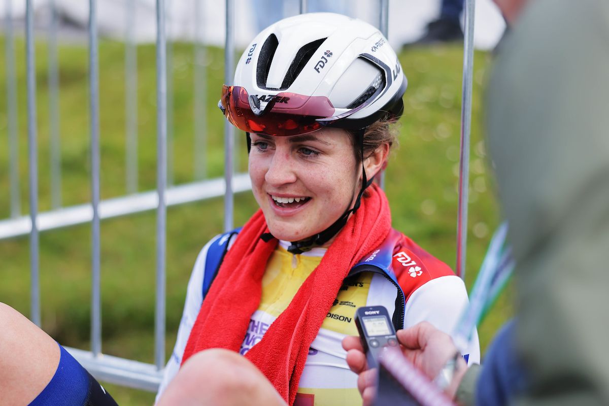 Picture by Alex Whitehead/SWpix.com - 10/06/2022 - Cycling - The Women&acirc;s Tour 2022 - Stage Five - Pembrey Country Park to The Black Mountain, Wales - Grace Brown of Team FDJ Nouvelle Aquitaine Futuroscope after the stage