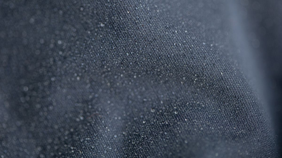 Softshell jacket with water on the surface
