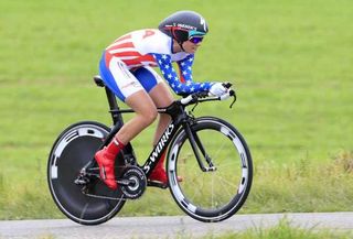 Evelyn Stevens (USA) powers to silver in the women's TT