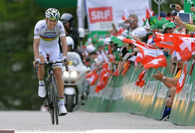 Rui Costa (Lampre-Merida) approaches the line for his first win of 2014