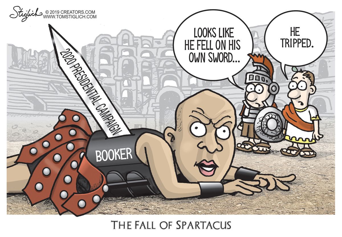 Political Cartoon Us Cory Booker 2020 Spartacus The Week 6521