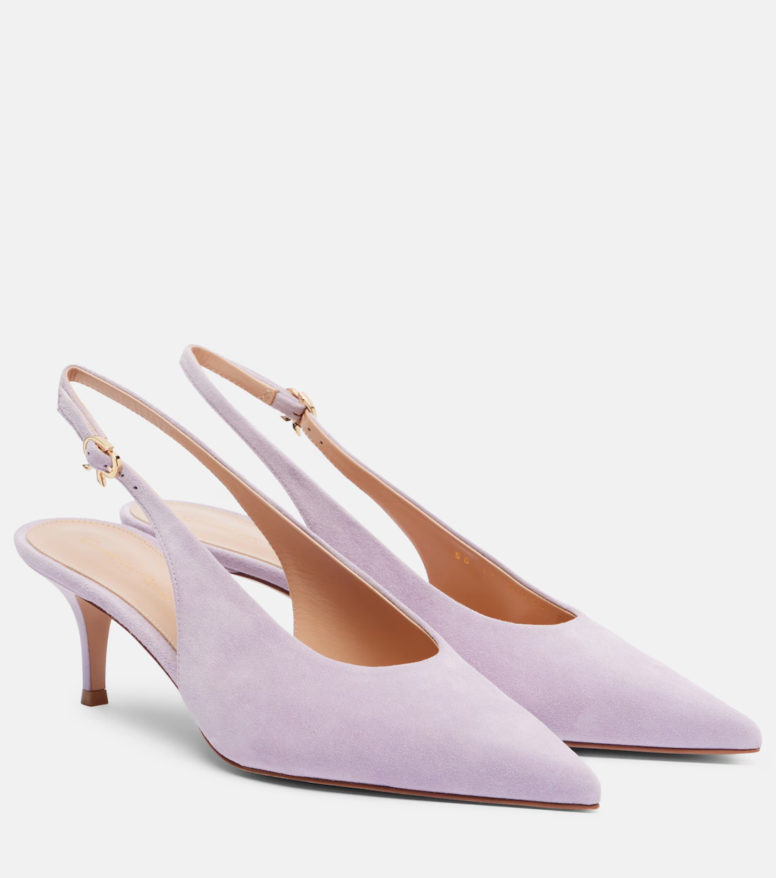 Gianvito Rossi , Robbie 55 suede slingback pumps