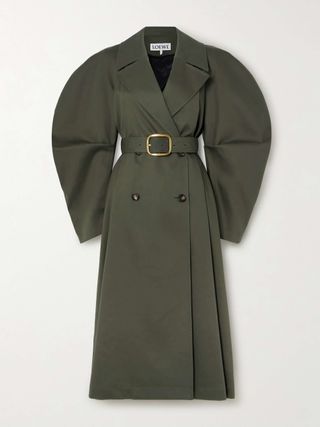 Belted Double-Breasted Cotton-Gabardine Trench Coat