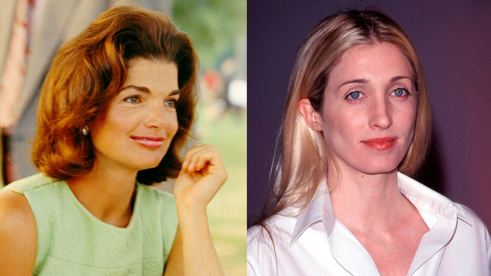 Side by side portraits of Jacqueline Kennedy and Carolyn Besette Kennedy