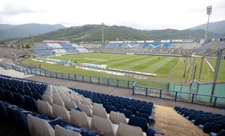 General view of Brescia's Stadio Mario Rigamonti in May 2019.