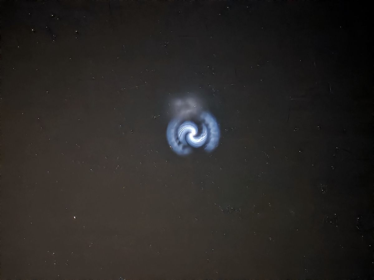 A blue spiral captured by Daniel Puchalski from Poland on Monday (March 24)