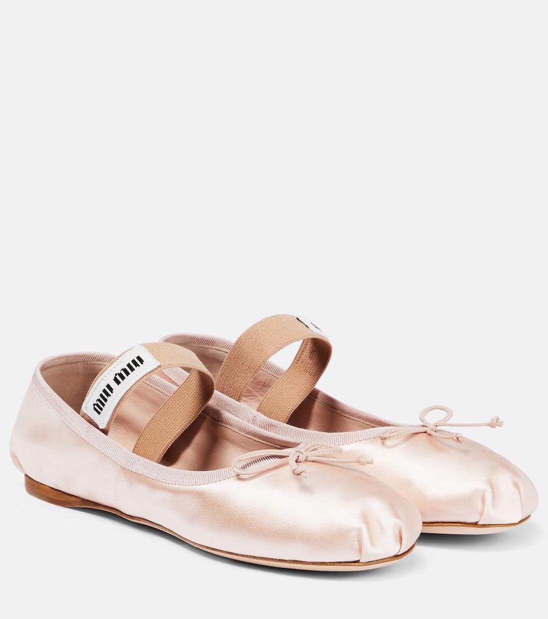 Miu Miu pink satin ballet flats 