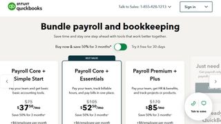 QuickBooks website screenshot