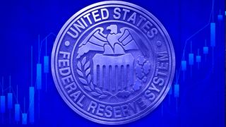 Graphic illustration of the logo of the US Federal Reserve, an alleged victim of the LockBit ransomware group.