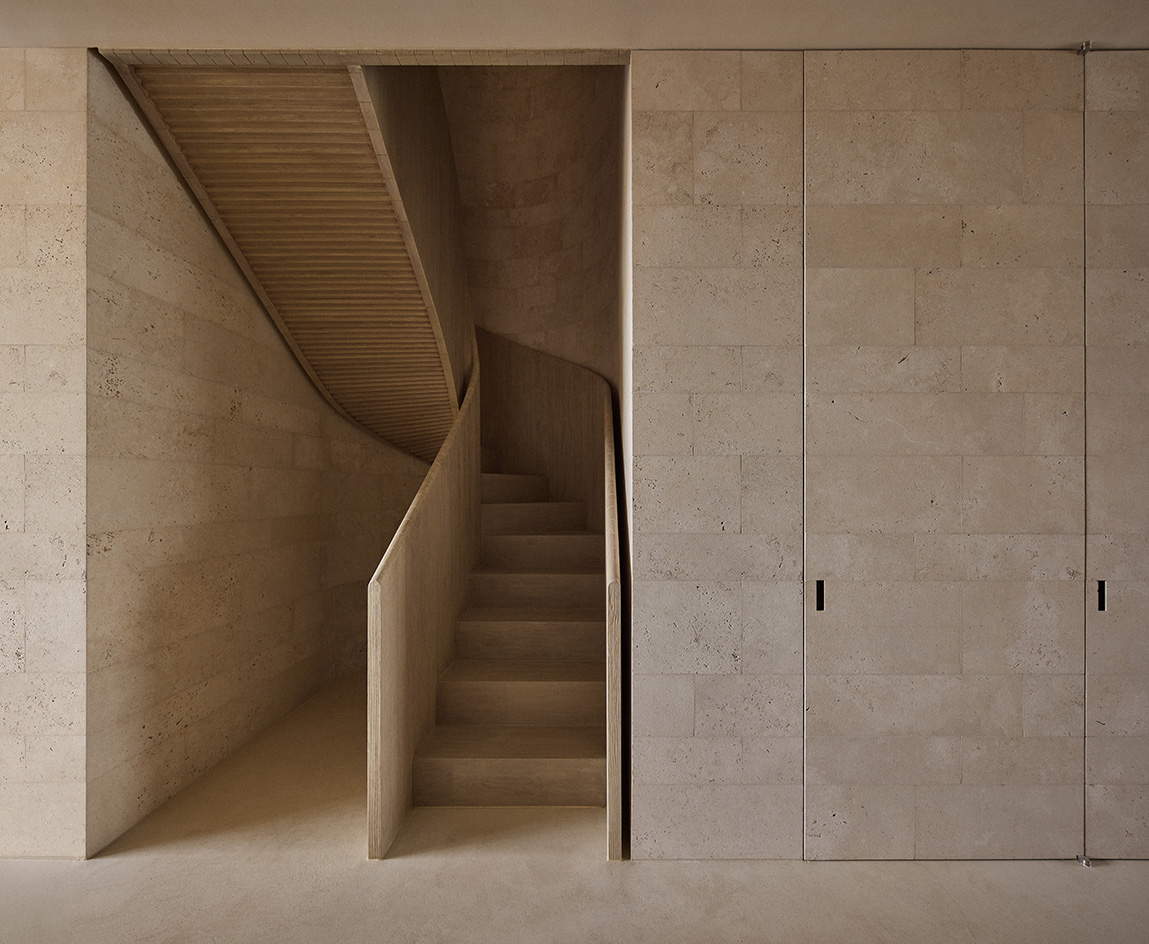 views of neutral colours and minimalist interior in belgian penthouse