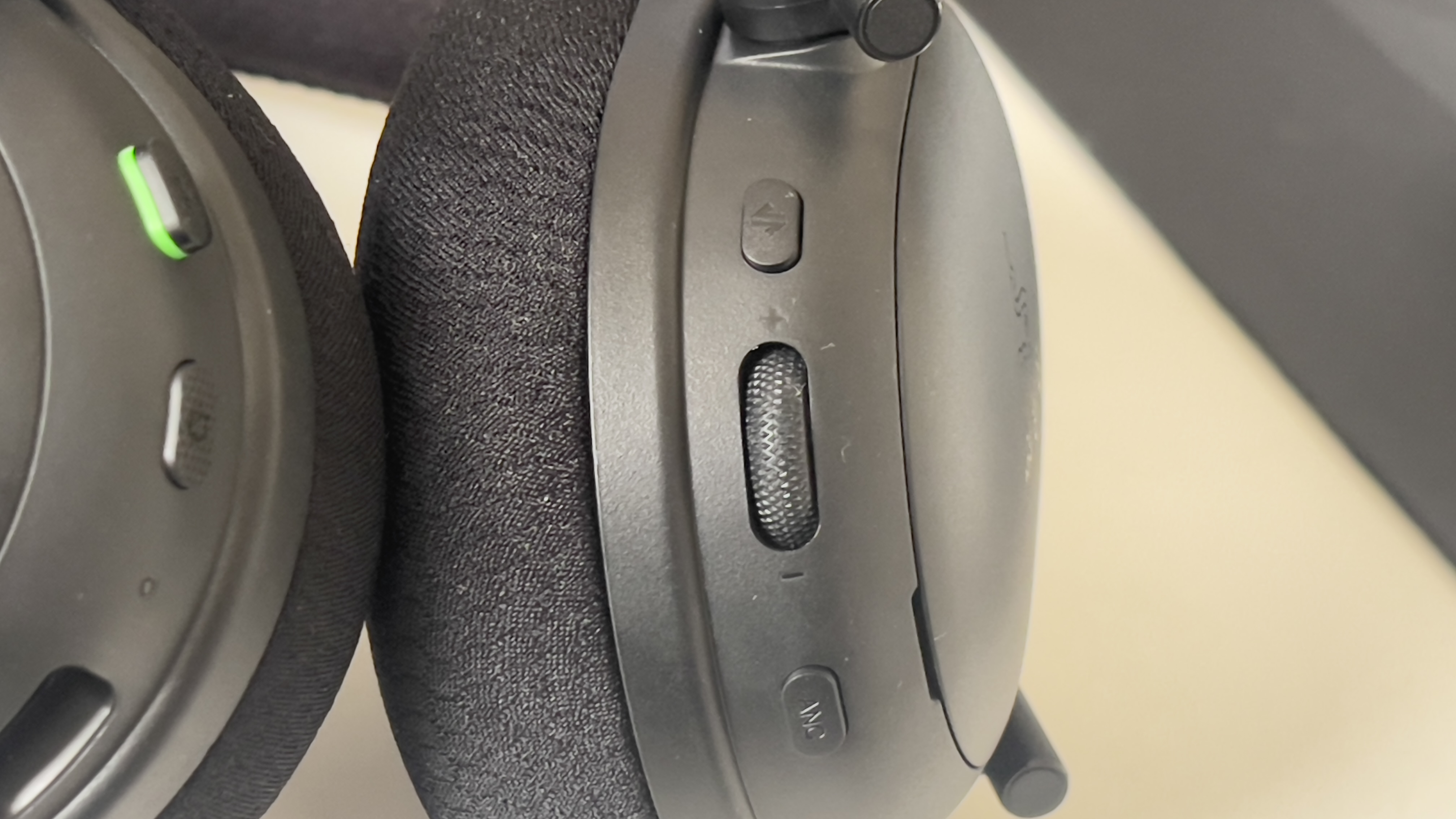 The Razer BlackShark V3 Pro headset on a desk