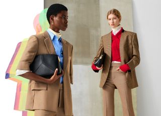 shirt sandwich in Victoria Beckham Pre-Fall 2024 consisting of a turtleneck, sweater, and blazer