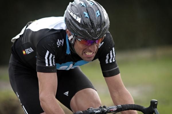 Juan Antonio Flecha (Sky) solos towards victory at Omloop Het Nieuwsblad