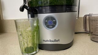 kale juice made using the Nutribullet juicer pro