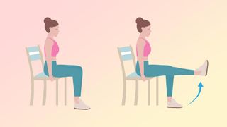 an illustration of a woman doing a seated leg raise