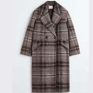 H&M Wool Blend Checked Coat