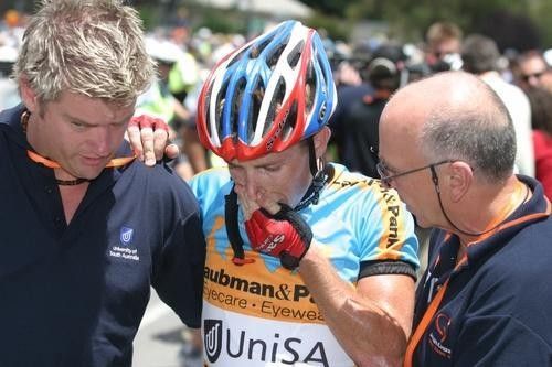 Gene Bates (Uni SA) was stuffed after a hard race today