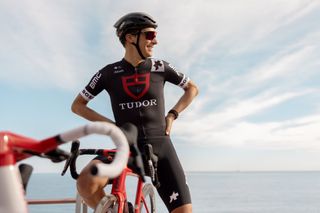 Image shows Simon Pellaud of the Tudor Pro Cycling Team