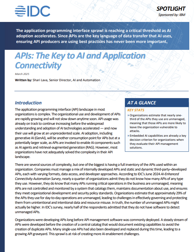 APIs: The key to AI and application connectivity