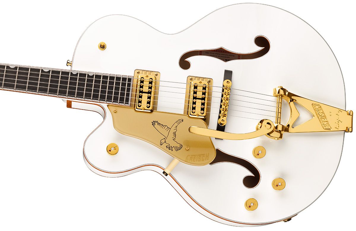 Gretsch G6136TG-LH Players Edition Falcon Hollow Body with String-Thru Bigsby and Gold Hardware White