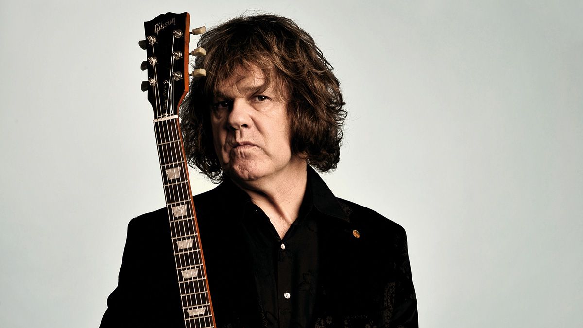 Irish musician Gary Moore, famous for his work with Skid Row and Thin Lizzy as well as his solo career, during a portrait shoot for Guitarist Magazine/Future via Getty Images, November 20, 2008, London