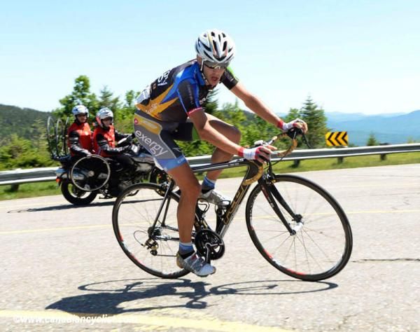 Matthew Cooke (Exergy) on his way to winning stage 3 on Mont-M&eacute;gantic