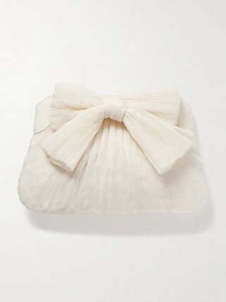 Rayne Bow-Embellished Plissé-Organza Clutch