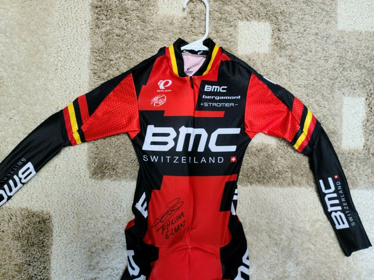 Philippe Gilbert's 2014 Pearl Izumi BMC skinsuit on eBay