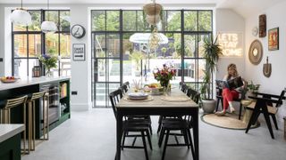 Vibrant green creates a fresh look in the Smith's extended kitchen