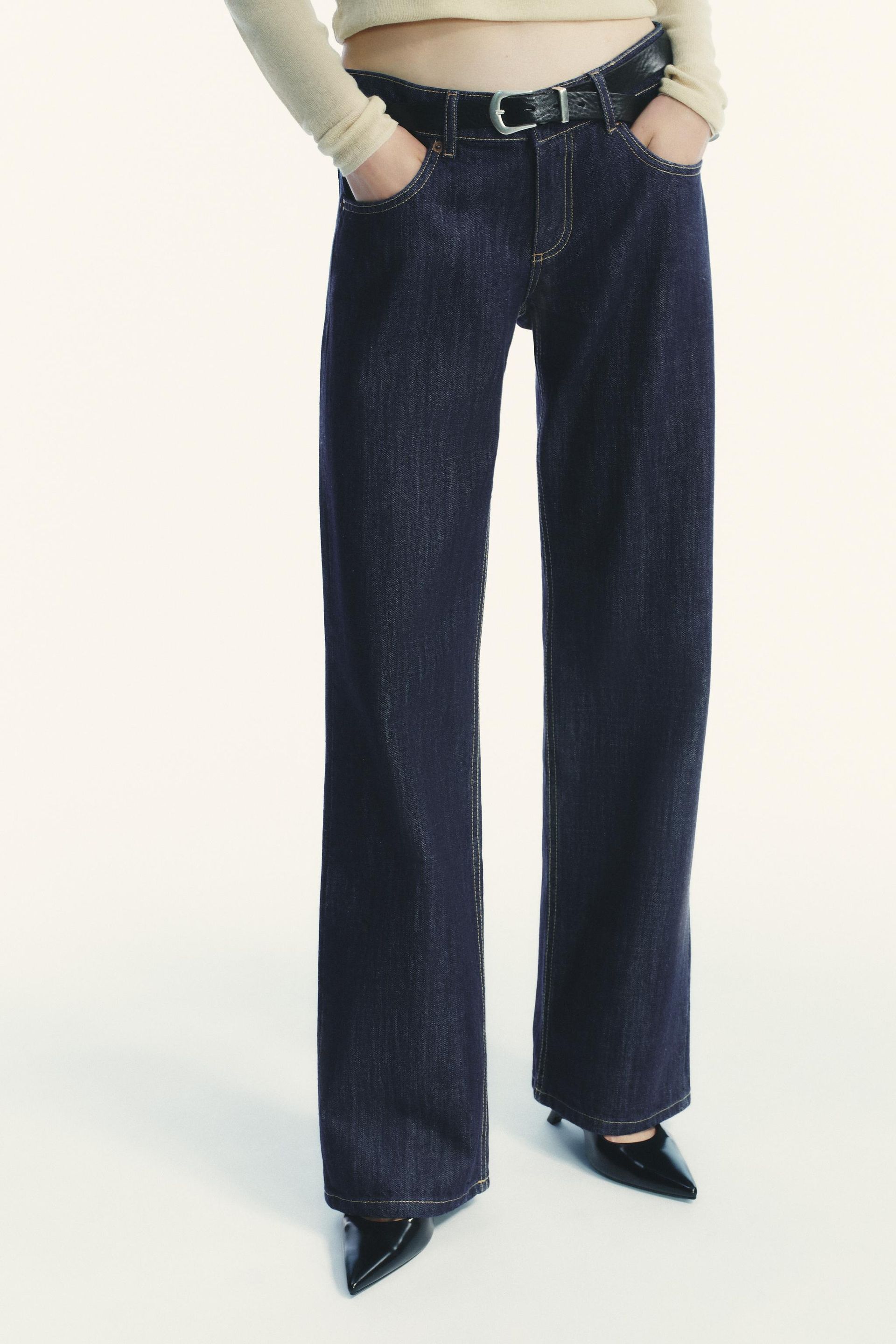 Trf Low Rise Wide Leg Jeans
