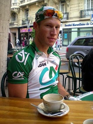 A pre-ride cappuccino for Mark Renshaw in Monaco.
