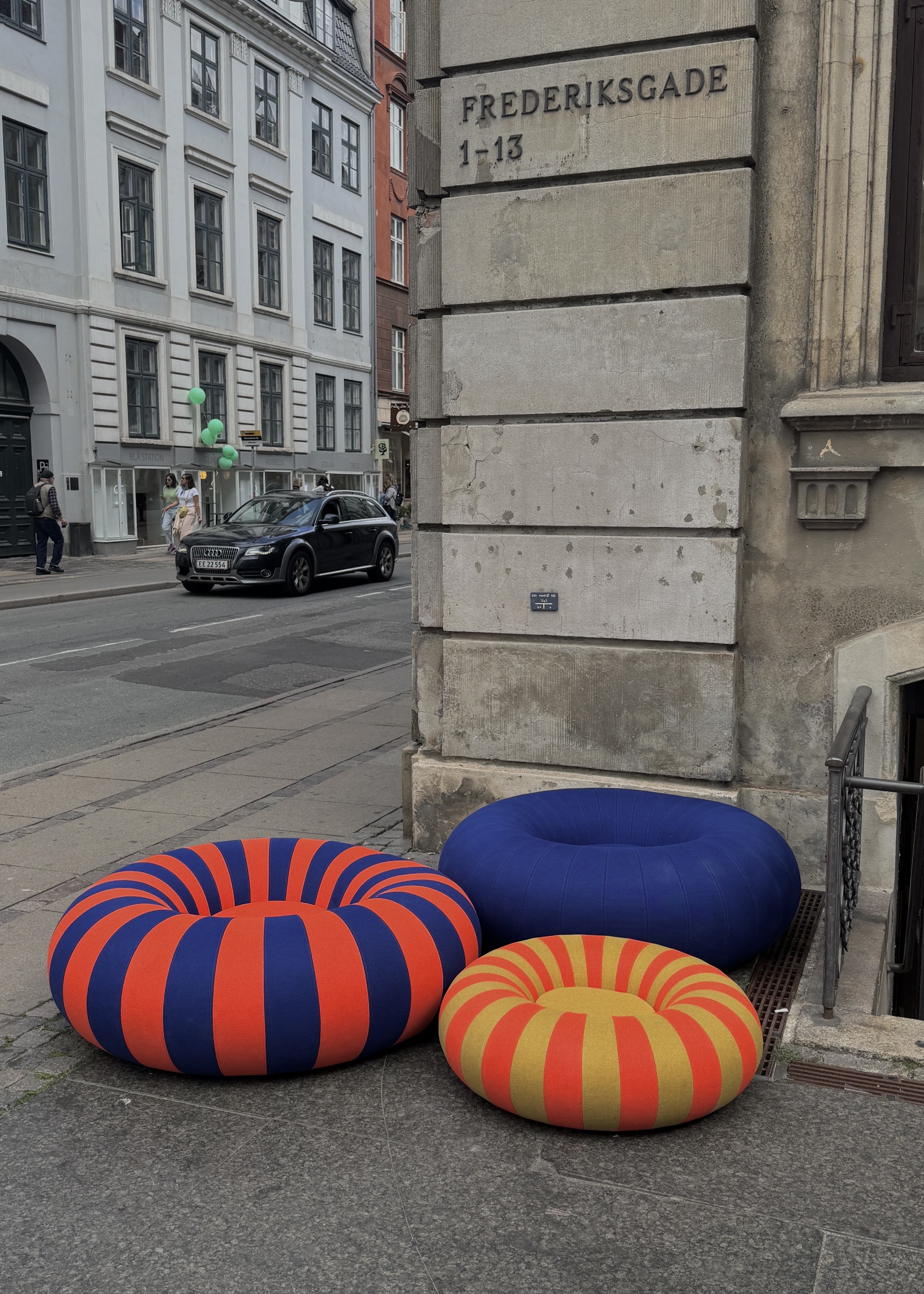 Studio About floor cushions on the street in copenhagen for 3daysofdesign