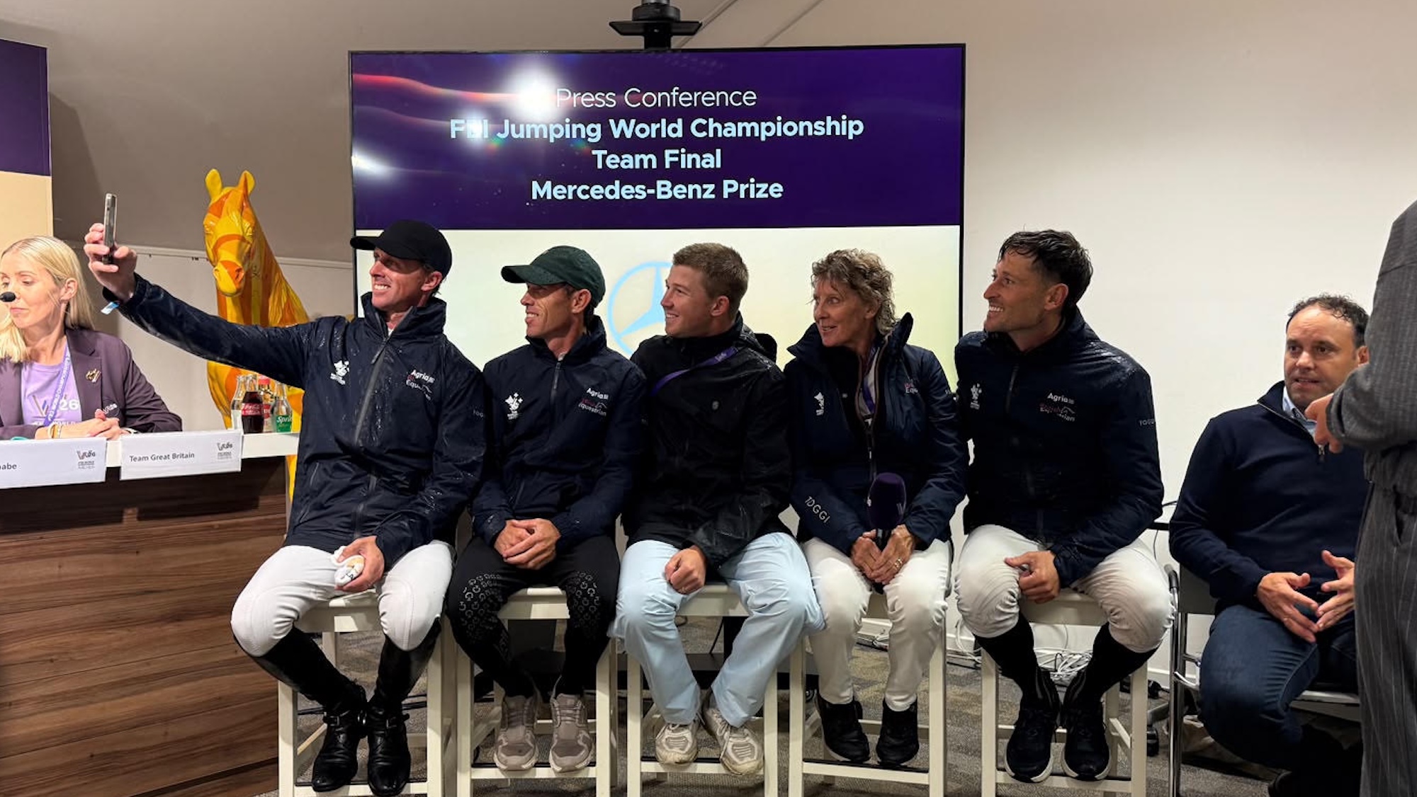 the bronze medal-winning British team taking a selfie