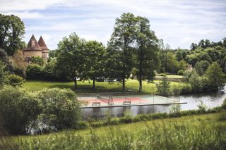 Floating tennis court