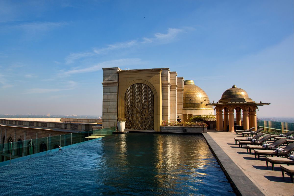 The Leela Palace, New Delhi rooftop pool